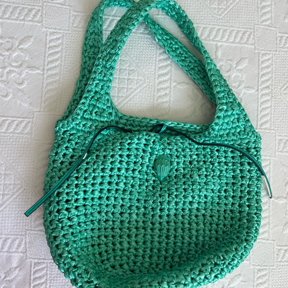 Kurt Geiger Teal Woven Satchel